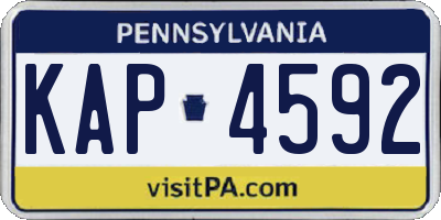 PA license plate KAP4592