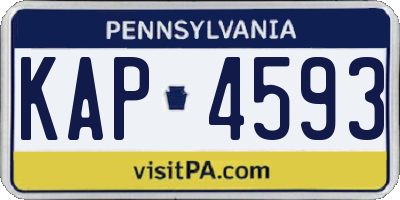 PA license plate KAP4593