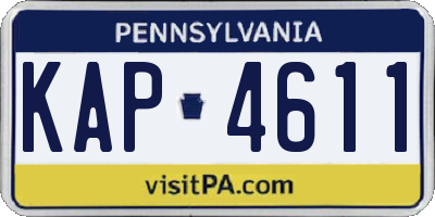 PA license plate KAP4611