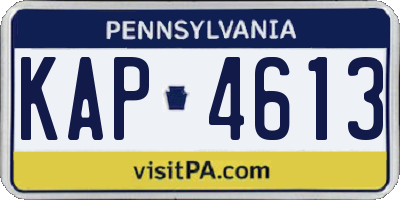 PA license plate KAP4613