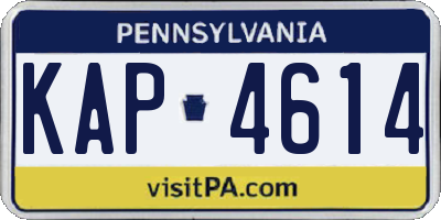 PA license plate KAP4614
