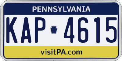 PA license plate KAP4615