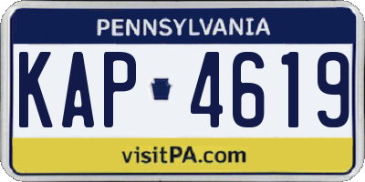 PA license plate KAP4619