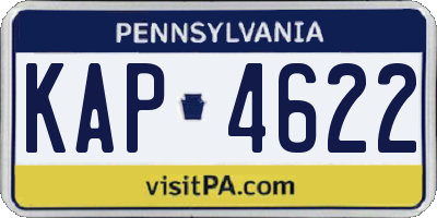 PA license plate KAP4622