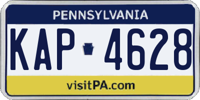 PA license plate KAP4628