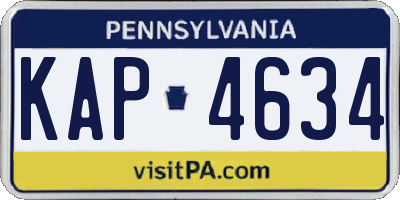 PA license plate KAP4634