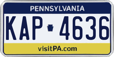 PA license plate KAP4636