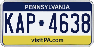PA license plate KAP4638