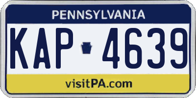 PA license plate KAP4639