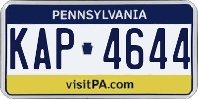 PA license plate KAP4644