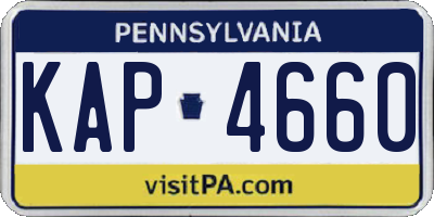 PA license plate KAP4660