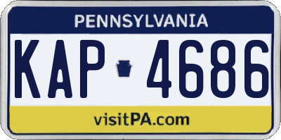 PA license plate KAP4686