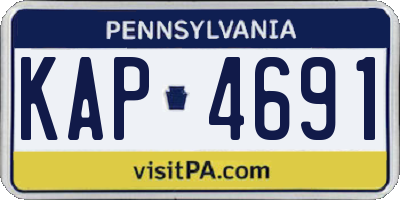 PA license plate KAP4691