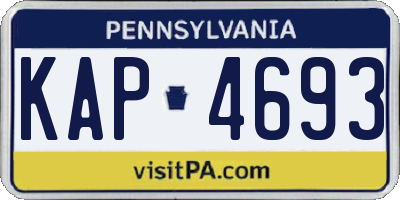 PA license plate KAP4693
