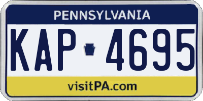 PA license plate KAP4695