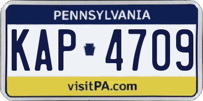PA license plate KAP4709