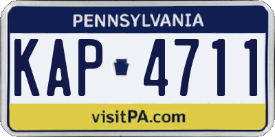 PA license plate KAP4711