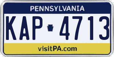 PA license plate KAP4713
