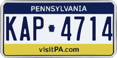 PA license plate KAP4714