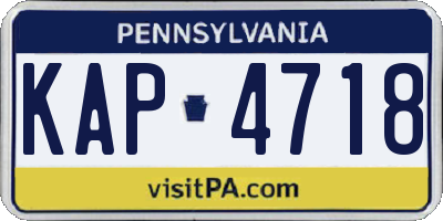PA license plate KAP4718