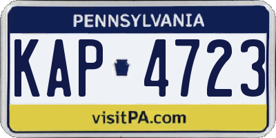 PA license plate KAP4723