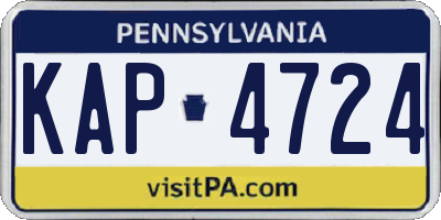 PA license plate KAP4724