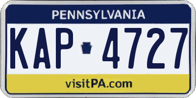 PA license plate KAP4727