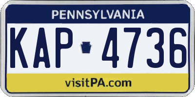 PA license plate KAP4736