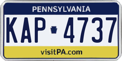 PA license plate KAP4737