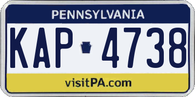 PA license plate KAP4738