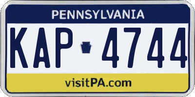 PA license plate KAP4744