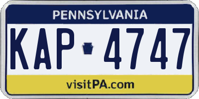 PA license plate KAP4747