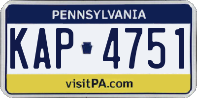 PA license plate KAP4751