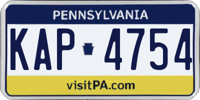 PA license plate KAP4754