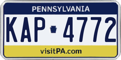 PA license plate KAP4772
