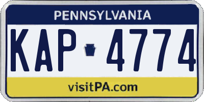 PA license plate KAP4774
