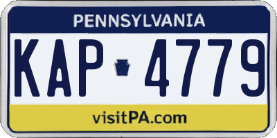 PA license plate KAP4779