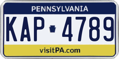 PA license plate KAP4789