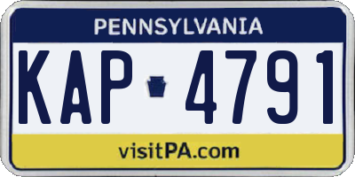 PA license plate KAP4791