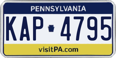 PA license plate KAP4795