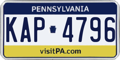 PA license plate KAP4796