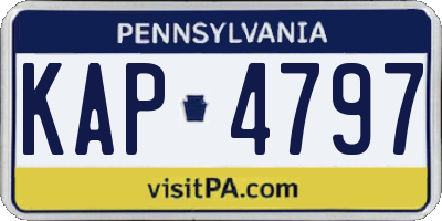 PA license plate KAP4797