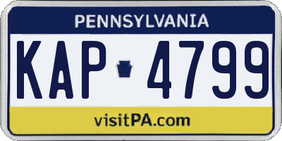 PA license plate KAP4799