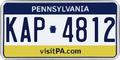 PA license plate KAP4812
