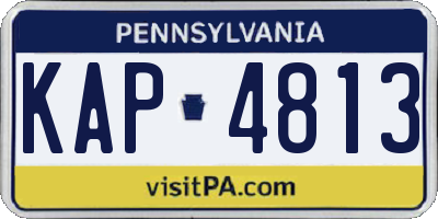 PA license plate KAP4813