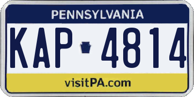 PA license plate KAP4814