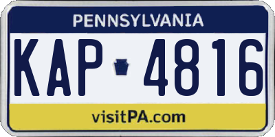 PA license plate KAP4816