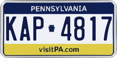 PA license plate KAP4817