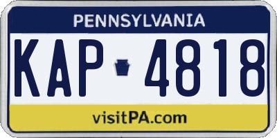 PA license plate KAP4818