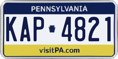 PA license plate KAP4821
